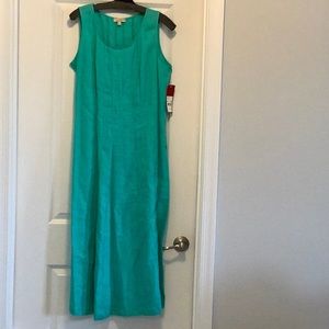 Green Linen maxi dress.  NWT.